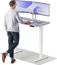 Reguleeritava kõrgusega laud Desktronic HomePro, 120 x 60 cm, valge/hall