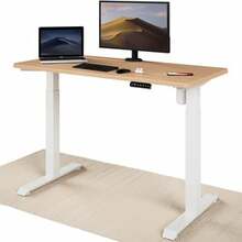 Reguleeritava kõrgusega kirjutuslaud Desktronic Home One, 120 x 60 cm, tamm/valge