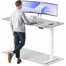 Elektriliselt reguleeritava kõrgusega laud Desktronic HomePro, 180 x 80 cm, valge/hall