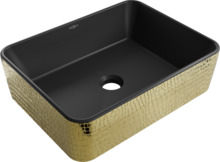 Valamu Mexen Catia 48 cm, must matt/kuldne soomusmuster