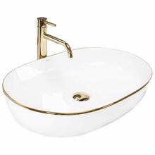 Valamu Rea Cleo 61, valge, Gold Edge, 60.5 x 41 x 14 cm