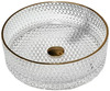 Valamu Mexen Aura 24013905, 39 x 39 x 10.5 cm, läbipaistev/kuldne