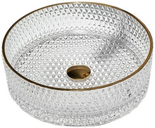 Valamu Mexen Aura 24013905, 39 x 39 x 10.5 cm, läbipaistev/kuldne