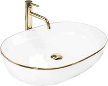 Valamu Rea CLEO, 61 cm, valge kuldse servaga