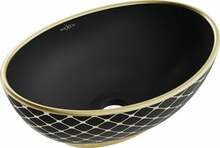 Valamu Mexen Elza 21014029, 33 x 40.5 x 14 cm, must matt/gold pattern