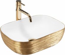 Valamu Rea Belinda, 46.5 x 33 x 13.5 cm, valge/kuldne