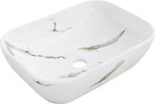 Valamu Mexen Rita White Stone 1, 45.5 x 32.5 x 13.5 cm, valge