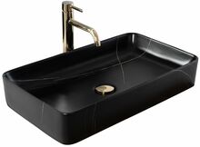 Vannitoa kraanikauss Rea Denis, 61.5 x 35 x 11 cm, black stone matt