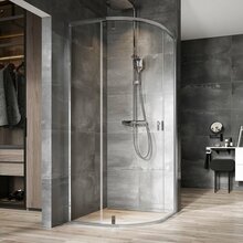 Dušikabiin Ravak Nexty NSKK3-90, poolümar, aluseta, 90 x 90 x 195 cm, kroom + kirgas klaas
