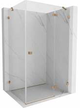 Dušikabiin Mexen Lunar 834-075-070-65-00-P, ristkülik, aluseta, parem, 75 x 70 x 200 cm, transparent/brushed copper
