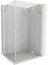 Dušikabiin Mexen Lunar 834-095-070-55-00-P, ristkülik, aluseta, parem, 95 x 70 x 200 cm, transparent/brushed gold