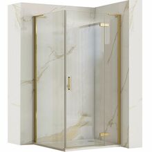 Dušikabiin Rea Hugo, ruudukujuline, aluseta, 90 x 90 x 200.5 cm, Brushed Gold