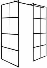 Dušisein Besco Excea EXC-109-190B, Walk-In, 100 x 90 x 190 cm, läbipaistev/must