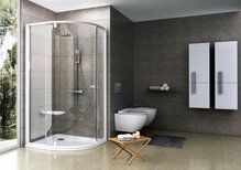 Pusapõhine dušikabiin Ravak Pivot PSKK3-100, 100 x 100 x 190 cm, valge/valge+klaas transparent