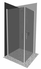 Dušikabiin EUROLIUX P1222, 90 x 90 x 1950 mm, hall, ilma aluspannita