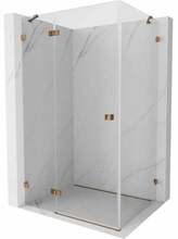 Dušikabiin Mexen Lunar 834-090-070-60-00-L, ruudukujuline, aluseta, vasak, 90 x 70 x 200 cm, transparent/rose gold