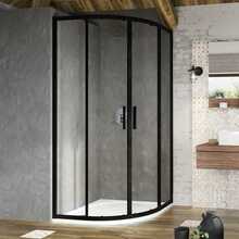 Pusapõhine dušikabiin Ravak Blix Slim, BLSCP4-80, must + klaas transparent