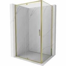 Dušikabiin Mexen Exo, ristkülik, aluseta, 135 x 70 x 200 cm, transparent/gold