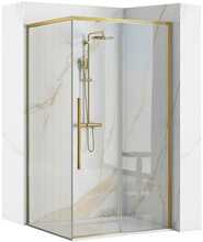 Dušikabiin Rea Solar, ruudukujuline, aluseta, 90 x 90 x 195 cm, Brushed Gold