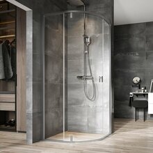 Dušikabiin Ravak Nexty NSKK3-80 3O644U00Z1, poolümar, aluseta, 80 x 80 x 195 cm, satiin, läbipaistev