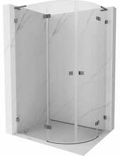 Dušikabiin Mexen Lunar L 833L-100L-070P-95-00, poolümar, aluseta, vasak, 100 x 70 x 200 cm, transparent/gun metal
