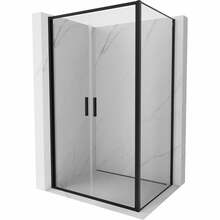 Dušikabiin Mexen Exo, avatavad uksed, 70 x 75 cm, black/transparent