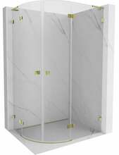 Dušikabiin Mexen Lunar L 833L-100P-090L-55-00, poolümar, aluseta, parem, 100 x 90 x 200 cm, transparent/brushed gold