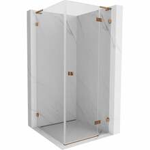 Dušikabiin Mexen Lunar L, ruudukujuline, aluseta, 70 x 70 x 200 cm, transparent/rose gold, parem