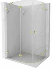 Dušikabiin Mexen Lunar 833-100L-090P-55-00, poolümar, aluseta, vasak, 100 x 90 x 200 cm, transparent/brushed gold