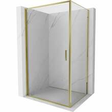 Dušikabiin Mexen Exo, ristkülik, aluseta, 90 x 75 x 200 cm, transparent/gold