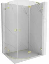 Dušikabiin Mexen Lunar 833-100P-090L-55-00, poolümar, aluseta, parem, 100 x 90 x 200 cm, transparent/brushed gold