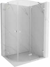 Dušikabiin Mexen Lunar Right, poolümar, aluseta, 90 x 70 x 200 cm, transparent/brushed nickel