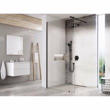 Dušikabiin RAVAK Walk-In Wall Set, ristkülik, aluseta, 100 x 80 x 200 cm, must/läbipaistev klaas