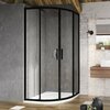 Dušikabiin Ravak Blix Slim BLSCP4, poolkaar, 90 x 90 x 195 cm, must + klaas transparent