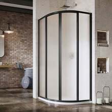 Dušikabiin Ravak SuperNOVA SKCP4-90, poolümar, aluseta, 90 x 90 x 195 cm, must