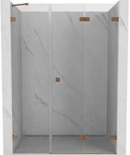 Dušiuks Mexen Lunar-F, kokkupandav, parempoolne, 110 x 200 cm, transparent/brushed copper