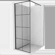 Dušisein Mexen Kioto 800-090-101-70-77, 90 x 200 cm, 8 mm, must/läbipaistev klaas