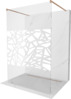 Dušisein Mexen Kioto 800-100-002-65-85, 100 x 200 cm, harjatud vask/valge muster/selge klaas