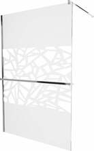 Dušisein Mexen Kioto+ 800-090-121-01-85, 90 x 200 cm, 8 mm, kroom/läbipaistev/valge muster