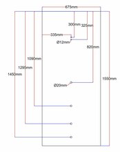 Dušikabiini tagaklaas EUROLIUX K8614, 675 x 1550 mm, must