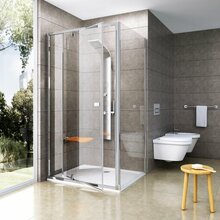 Dušisein Ravak Pivot PPS-90, 90 x 190 cm, läikiv alumiinium/läbipaistev klaas