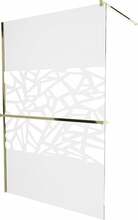 Dušisein Mexen Kioto+ 800-110-121-50-85, 110 x 200 cm, kuldne/valge muster/läbipaistev klaas