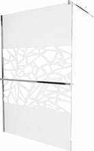 Dušisein Mexen Kioto+ 800-100-121-01-85, 100 x 200 cm, 8 mm, kroom/läbipaistev/valge muster