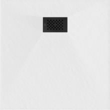 Ruudukujuline dušialus Mexen Hugo SMC, 80 x 80 cm, White+Black