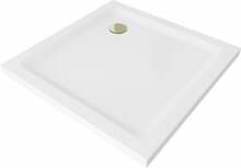 Dušialus Mexen Flat Slim, 100 x 100 cm, valge kuldse sifooniga