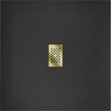 Ruut dušialus Mexen Hugo SMC, 100 x 100 cm, Black+Gold