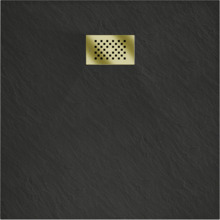 Ruut dušialus Mexen Hugo SMC, 90 x 90 cm, Black+Gold