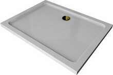 Dušialus Mexen Flat Slim, 120 x 80 cm, valge kuldse sifooniga