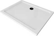 Dušialus Mexen Flat Slim, 120 x 80 cm, valge sifooniga, must