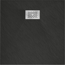 Ruut dušialus Mexen Hugo SMC, 90 x 90 cm, Black+Inox